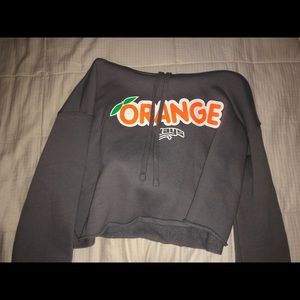 NWOT Stingray Orange cropped hoodie